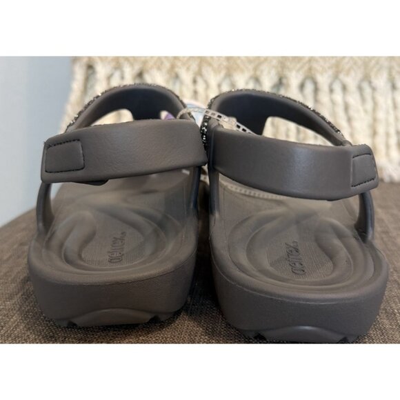 Aetrex Women’s Size 9 Skyler Thong Sandal pewter Grey embellished - Picture 10 of 10